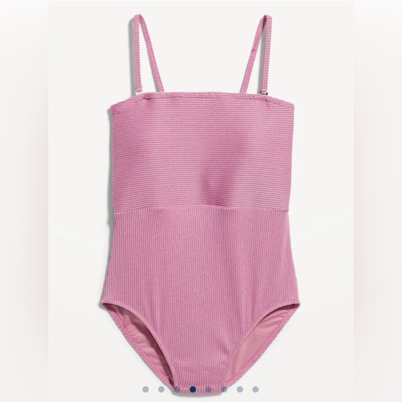 🆕 Old Navy Women’s Convertible Metallic Shine One Piece Swim Swimsuit Shimmer XL - Picture 4 of 16